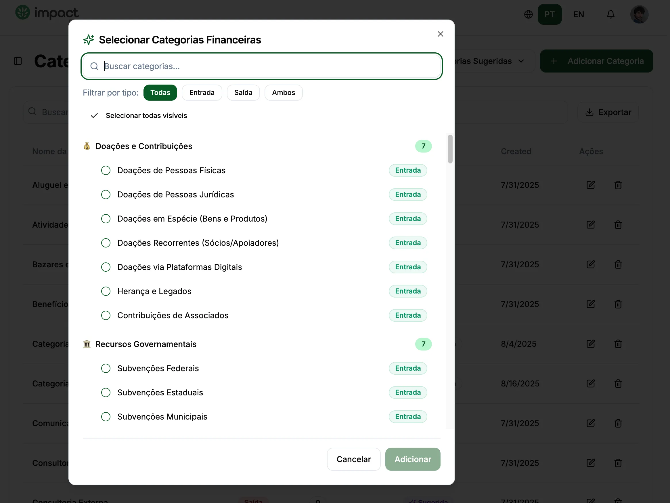 Custom Categories