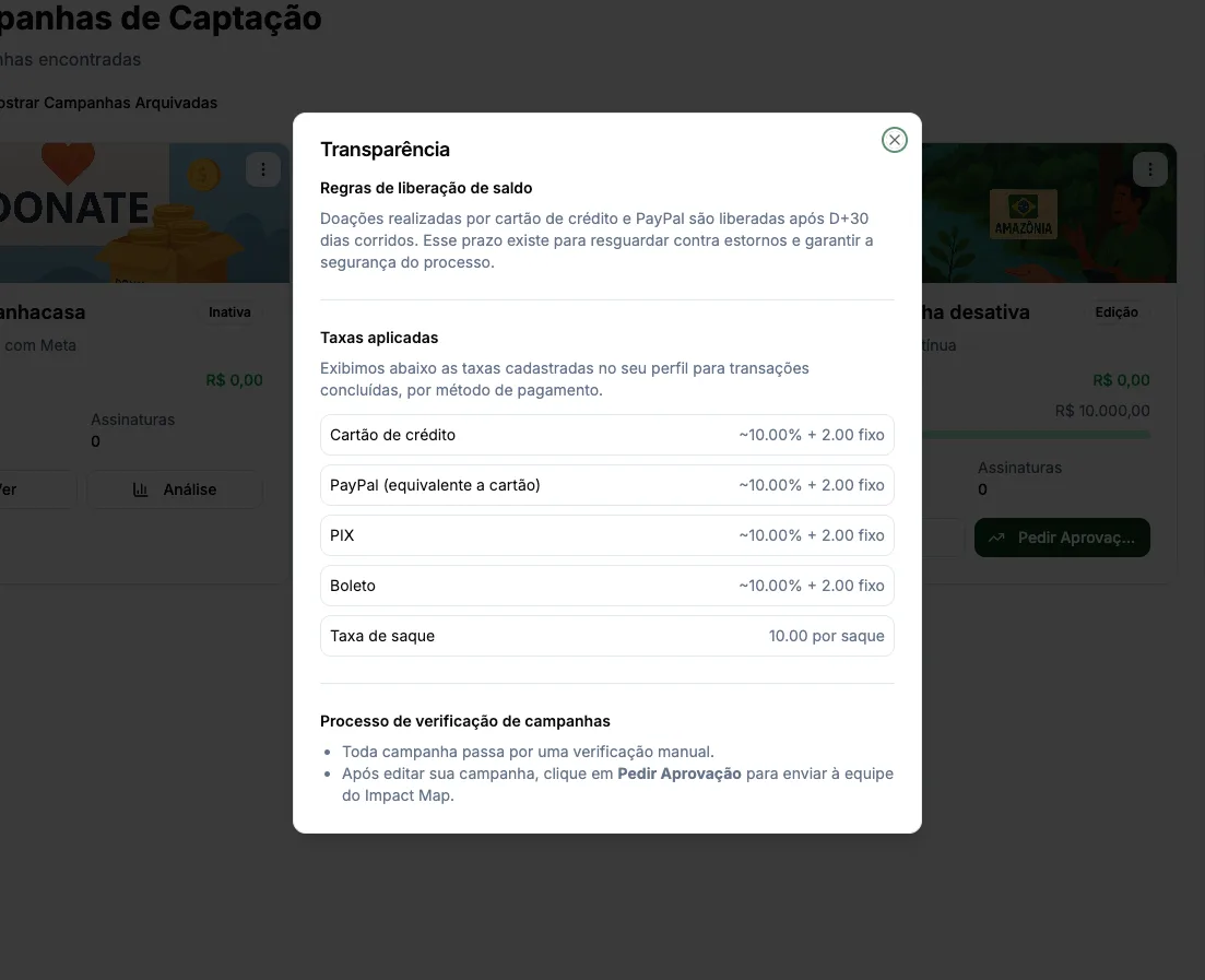 Modal de Transparência